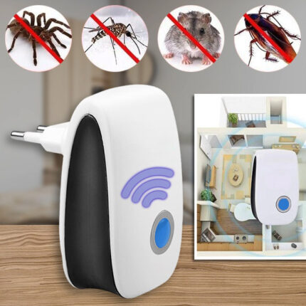 Ultrahangos kártevőriasztó – 100m², 22-65 KHz, biztonságos háziállatok számára | BUGBUSTER
