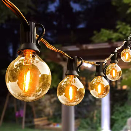 G40 gömb fényfüzér – 25 izzó, 7,5 m, bővíthető | YARDBULBS